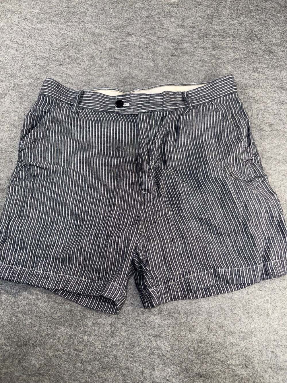 Banana Republic Men's Striped 100% Linen Casual Shorts